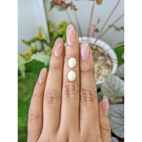 4.42 Ct.Tw.Total Carat Weight Salmon and White Cabochon Coral Pair from Italy Life Style