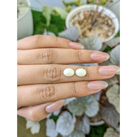3.70 Ct.Tw.Total Carat Weight Salmon and White Cabochon Coral Pair from Italy Life Style