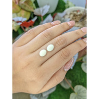 3.70 Ct.Tw.Total Carat Weight Salmon and White Cabochon Coral Pair from Italy Life Style
