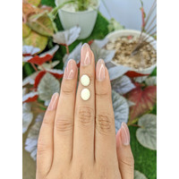 3.70 Ct.Tw.Total Carat Weight Salmon and White Cabochon Coral Pair from Italy Life Style