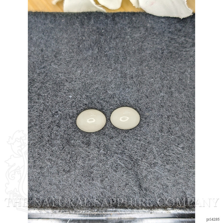 3.70 Ct.Tw. Salmon and White Cabochon Coral Pair from Italy