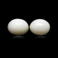4.78 Ct.Tw.Total Carat Weight Salmon and White Cabochon Coral Pair from Italy Image