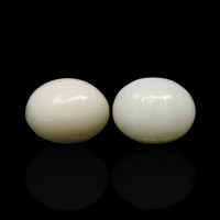 4.19 Ct.Tw.Total Carat Weight Salmon and White Cabochon Coral Pair from Italy Image
