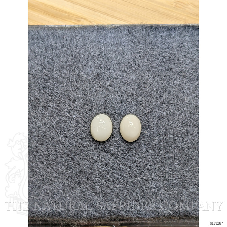 4.19 Ct.Tw. Salmon and White Cabochon Coral Pair from Italy