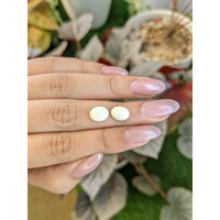 4.19 Ct.Tw.Total Carat Weight Salmon and White Cabochon Coral Pair from Italy Life Style