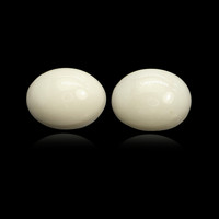 4.30 Ct.Tw.Total Carat Weight Salmon and White Cabochon Coral Pair from Italy Image