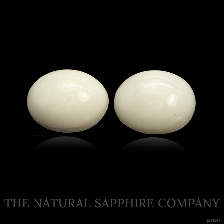 4.30 Ct.Tw. Salmon and White Cabochon Coral Pair from Italy