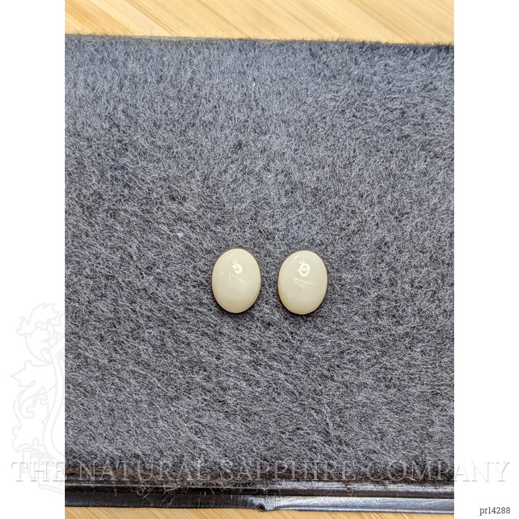 4.30 Ct.Tw. Salmon and White Cabochon Coral Pair from Italy