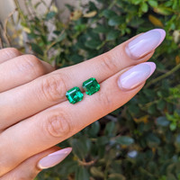 3.89 Ct.Tw.Total Carat Weight Emerald Pair from Zambia Life Style