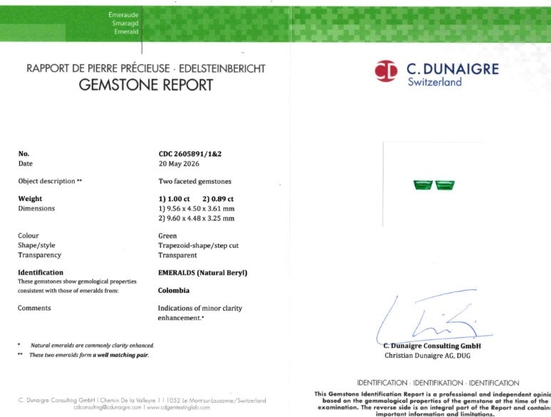 1.89 Ct.Tw. Emerald Pair from Colombia