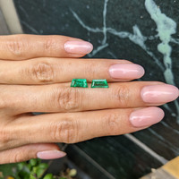 1.89 Ct.Tw.Total Carat Weight Emerald Pair from Colombia Life Style