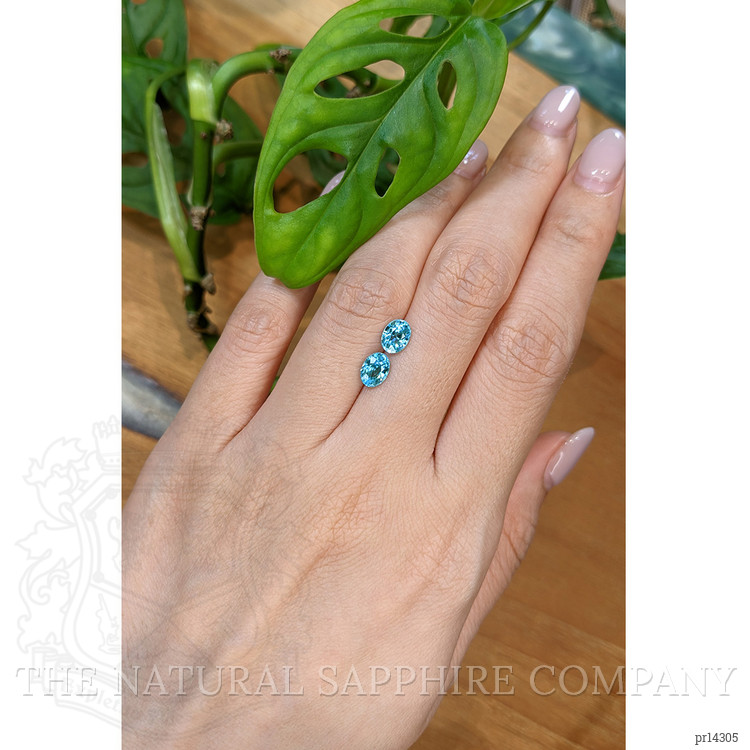 2.42 Ct.Tw. Blue Zircon Pair from Cambodia