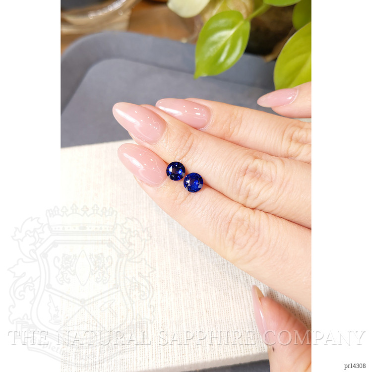 2.08 Ct.Tw. Blue Sapphire Pair from Ceylon (Sri Lanka)