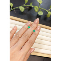 0.71 Ct.Tw.Total Carat Weight Emerald Pair from Afghanistan Life Style