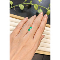 0.71 Ct.Tw.Total Carat Weight Emerald Pair from Afghanistan Life Style