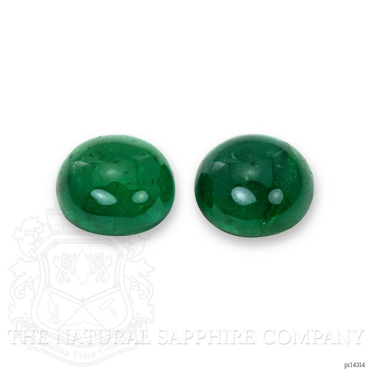 14.87 Ct.Tw. Cabochon Emerald Pair from Colombia