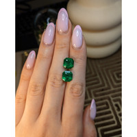 7.47&nbsp;Ct.Tw.Total Carat Weight Emerald Pair from Zambia Life Style