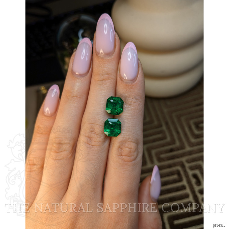 7.47 Ct.Tw. Emerald Pair from Zambia