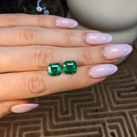7.47 Ct.Tw.Total Carat Weight Emerald Pair from Zambia Life Style