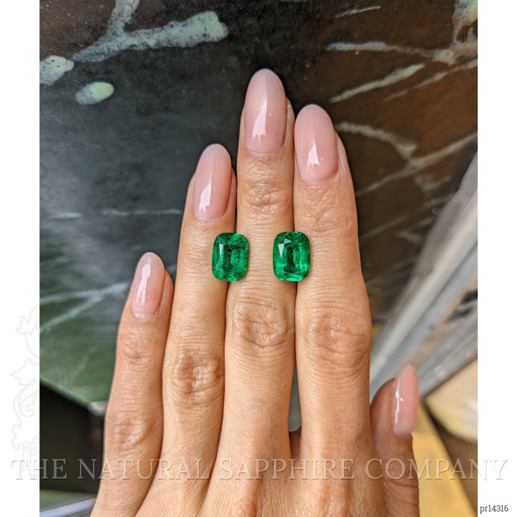 7.16 Ct.Tw. Emerald Pair from Zambia