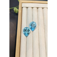 73.54 Ct.Tw.Total Carat Weight Blue Topaz Pair from Brazil Life Style