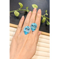 73.54 Ct.Tw.Total Carat Weight Blue Topaz Pair from Brazil Life Style