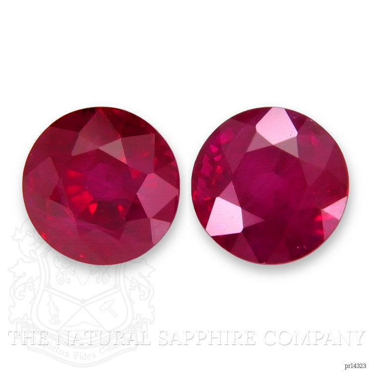 2.93 Ct.Tw. Purplish Red Ruby Pair from Burma (Myanmar)