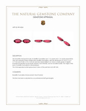 2.27 Ct.Tw.Total Carat Weight Pinkish Red Rubellite Tourmaline Pair from Mozambique Appraisal