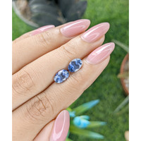 3.11 Ct.Tw.Total Carat Weight Blue Sapphire Pair from Africa Life Style