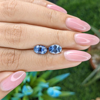 3.11 Ct.Tw.Total Carat Weight Blue Sapphire Pair from Africa Life Style