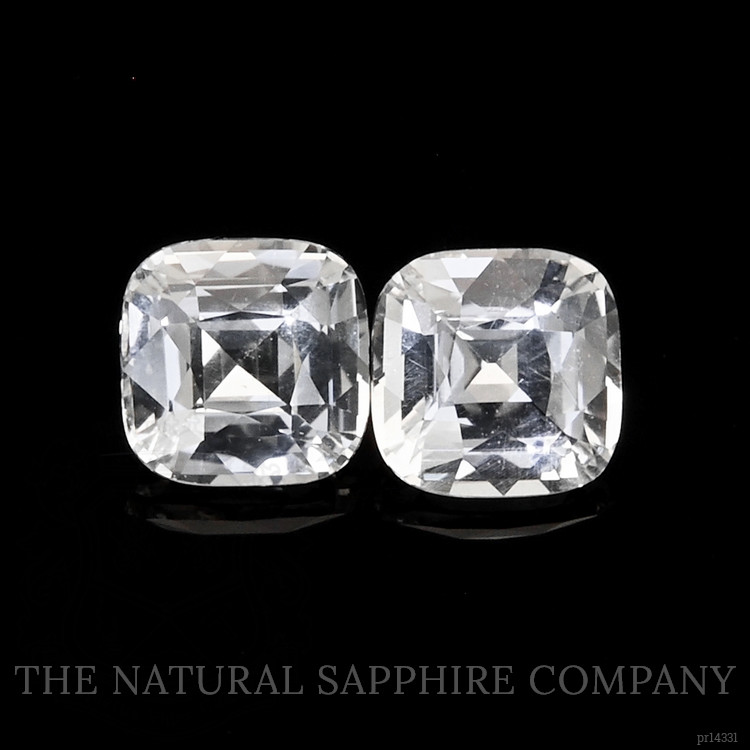 1.60 Ct.Tw. White Sapphire Pair from Ceylon (Sri Lanka)