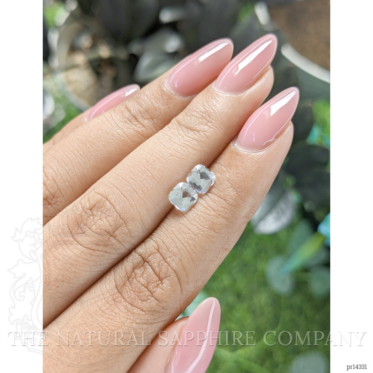 1.60 Ct.Tw. White Sapphire Pair from Ceylon (Sri Lanka)
