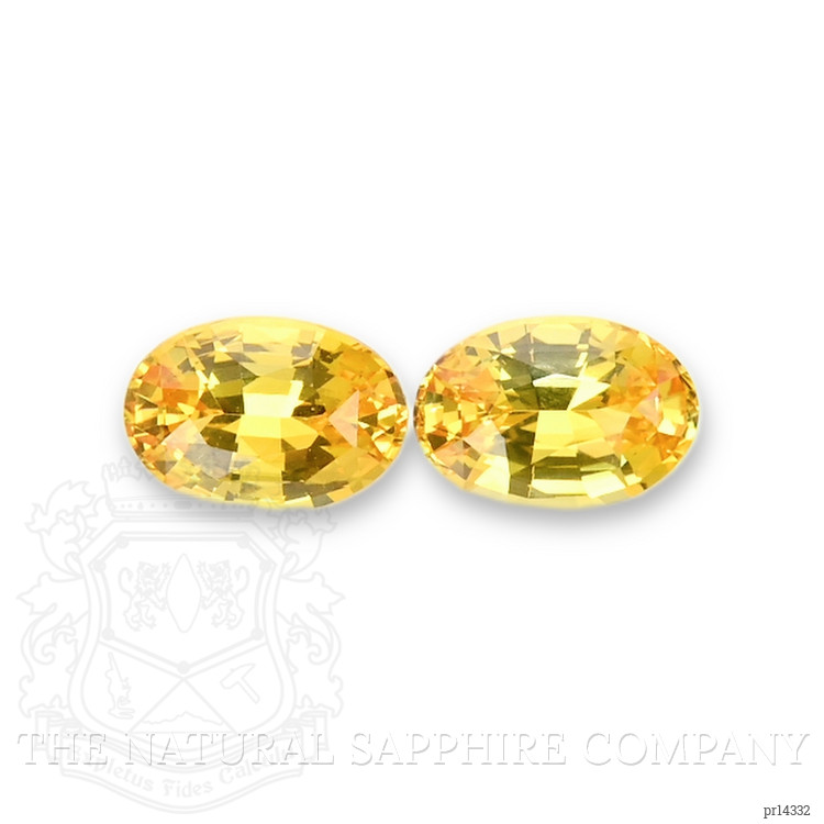 1.63 Ct.Tw. Orangish Yellow Sapphire Pair from Ceylon (Sri Lanka)