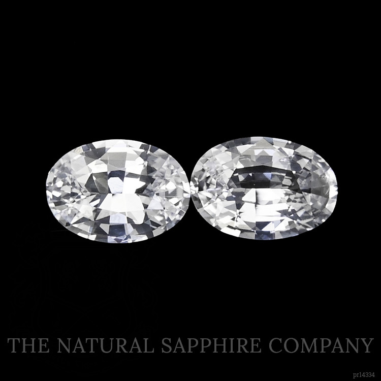 1.50 Ct.Tw. White Sapphire Pair from Ceylon (Sri Lanka)