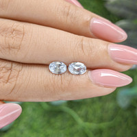 1.50&nbsp;Ct.Tw.Total Carat Weight White Sapphire Pair from Ceylon (Sri Lanka) Life Style