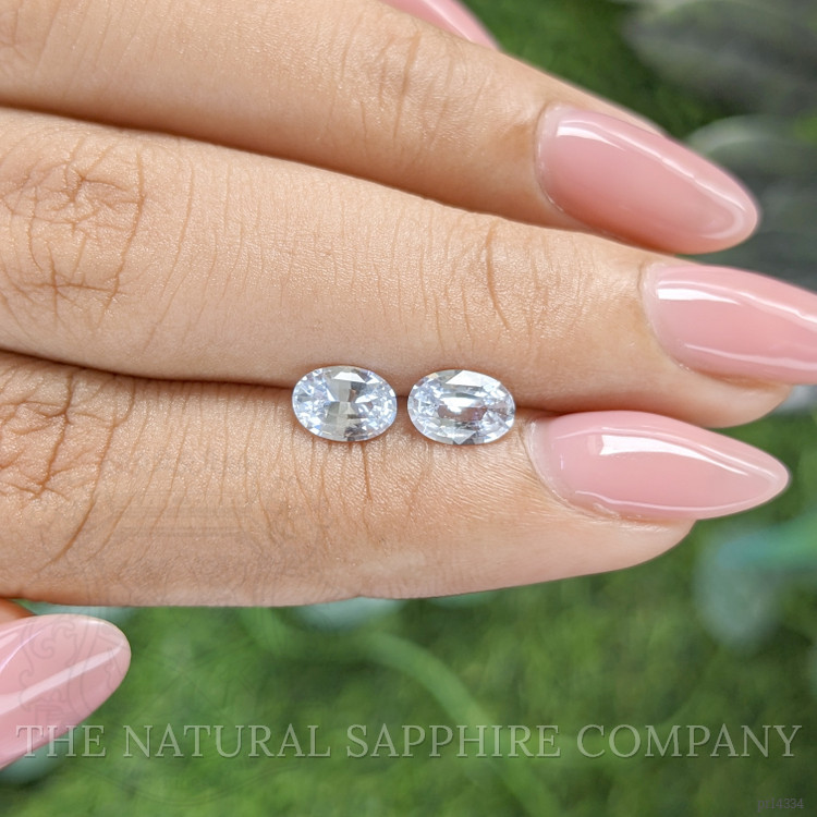 1.50 Ct.Tw. White Sapphire Pair from Ceylon (Sri Lanka)