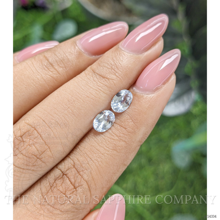 1.50 Ct.Tw. White Sapphire Pair from Ceylon (Sri Lanka)
