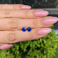 2.18&nbsp;Ct.Tw.Total Carat Weight Blue Sapphire Pair from Ceylon (Sri Lanka) Life Style