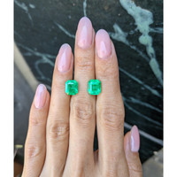 5.66 Ct.Tw.Total Carat Weight Emerald Pair from Colombia Life Style