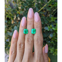 5.66 Ct.Tw.Total Carat Weight Emerald Pair from Colombia Life Style