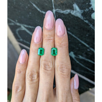 3.42 Ct.Tw.Total Carat Weight Emerald Pair from Zambia Life Style