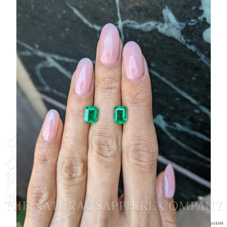 3.42 Ct.Tw. Emerald Pair from Zambia
