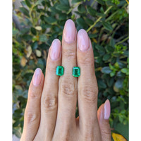 3.42 Ct.Tw.Total Carat Weight Emerald Pair from Zambia Life Style