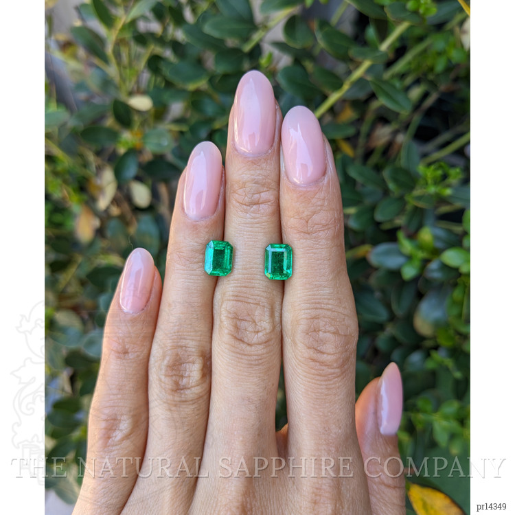 3.42 Ct.Tw. Emerald Pair from Zambia