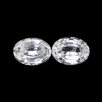 1.59&nbsp;Ct.Tw.Total Carat Weight White Sapphire Pair from Ceylon (Sri Lanka) Video