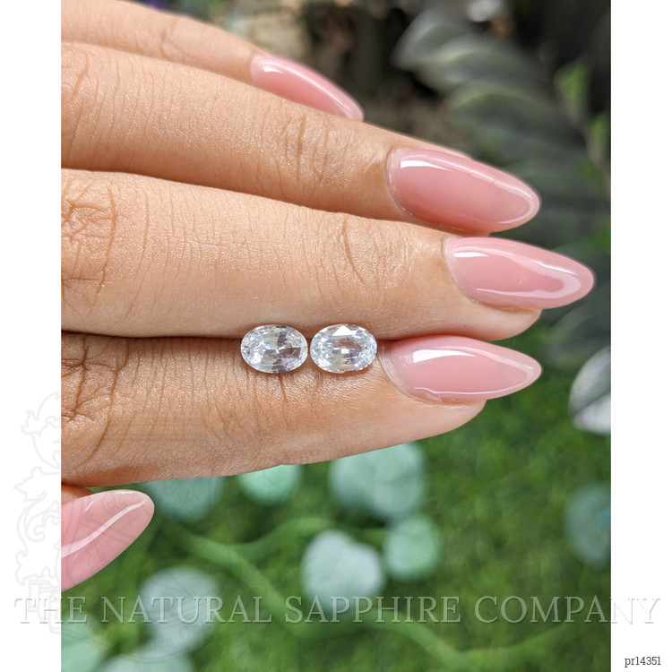 1.59 Ct.Tw. White Sapphire Pair from Ceylon (Sri Lanka)