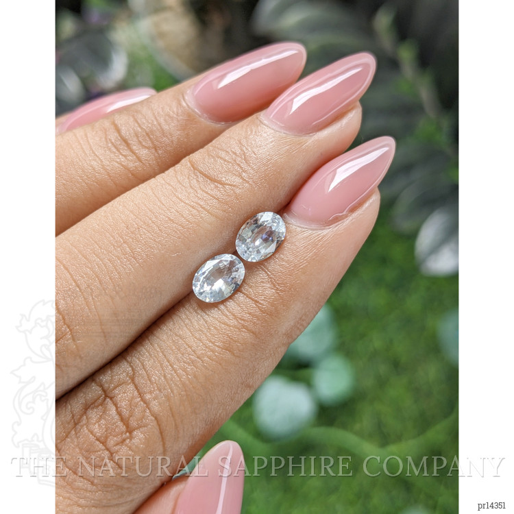 1.59 Ct.Tw. White Sapphire Pair from Ceylon (Sri Lanka)