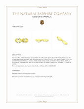 1.60&nbsp;Ct.Tw.Total Carat Weight Yellow Sapphire Pair from Ceylon (Sri Lanka) Appraisal