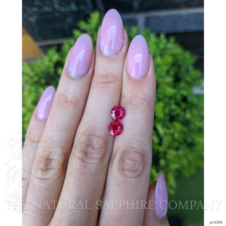 2.43 Ct.Tw. Pinkish Red Ruby Pair from Burma (Myanmar)