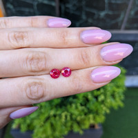 2.43&nbsp;Ct.Tw.Total Carat Weight Pinkish Red Ruby Pair from Burma (Myanmar) Life Style